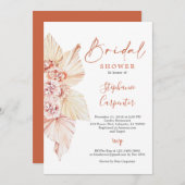 Invitation Fête de l'mariée en terre cuite Orange Burnt Boho (Devant / Derrière)