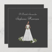 Invitation "Fête de l'mariée" Épouse Afro-Amer [2b] Lily Whit (Devant / Derrière)