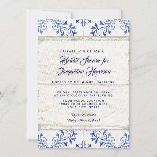 Invitation Fête de l'mariée Ferme Peinte Kraft Rustique en bo (Devant)