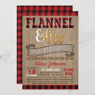 Invitation Fête de l'mariée Flannel et Fizz