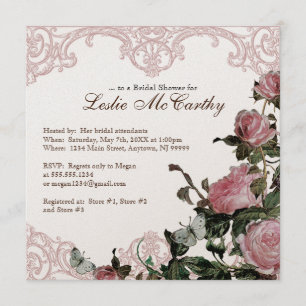 Invitation Fête de l'mariée - Floral Trellis Rose 