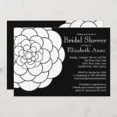 Invitation Fête de l'mariée florale à fleurs blanches moderne (Devant / Derrière)