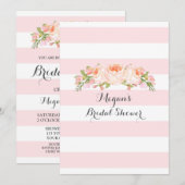 Invitation Fête de l'mariée florale couleur rose pâle (Devant / Derrière)