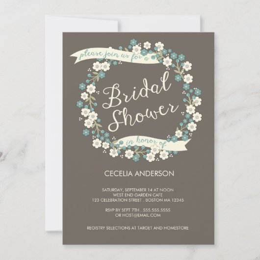 Invitation Fête de l'mariée Florale de Garden Party (Devant)