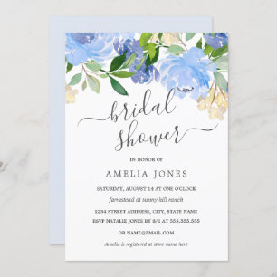 Invitation Fête de l'mariée florale de la Blue Navy