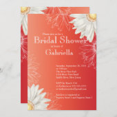 Invitation Fête de l'mariée Florale de la marée rouge (Devant / Derrière)