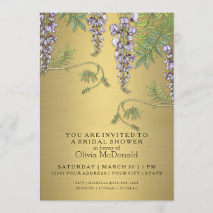 Invitation Fête de l'mariée florale de la Wisteria Vintage Ar