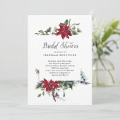 Invitation Fête de l'mariée florale de Noël Poinsettia (Debout devant)