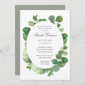 Invitation Fête de l'mariée florale d'Eucalyptus Boho (Devant / Derrière)