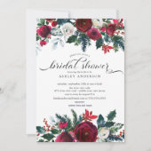 Invitation Fête de l'mariée florale en fleurs d'hiver (Devant)