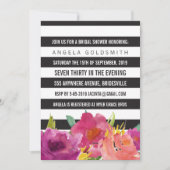 Invitation Fête de l'mariée Florale en noir et blanc (Devant)