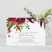 Invitation Fête de l'mariée florale et florale de Boho Burgun (Debout devant)