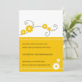 Invitation Fête de l'mariée florale jaune moderne   (Debout devant)