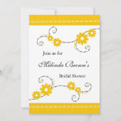 Invitation Fête de l'mariée florale jaune moderne   (Dos)