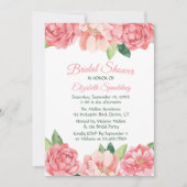 Invitation Fête de l'mariée Florale Roses roses roses Pignons (Devant)