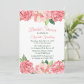 Invitation Fête de l'mariée Florale Roses roses roses Pignons (Debout devant)