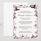 Invitation Fête de l'mariée frontalière des cerisiers en fleu (Devant / Derrière)