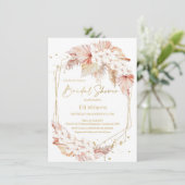 Invitation Fête de l'mariée géométrique Boho Pampas Invitati (Debout devant)