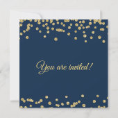 Invitation Fête de l'mariée Gold Faux Parties scintillant Con (Dos)