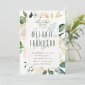 Invitation Fête de l'mariée Gold Watercolor (Debout devant)