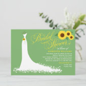 Invitation Fête de l'mariée Green Sunflower Mariage Gown (Debout devant)
