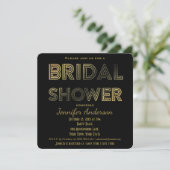 Invitation Fête de l'mariée Hollywood Gold and Black Glamor (Debout devant)