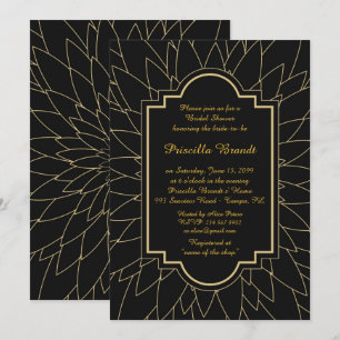Invitation Fête de l'mariée honorifique, style Monet's Dahlia