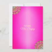 Invitation Fête de l'mariée indienne d'or rose-chaud Mandala (Dos)