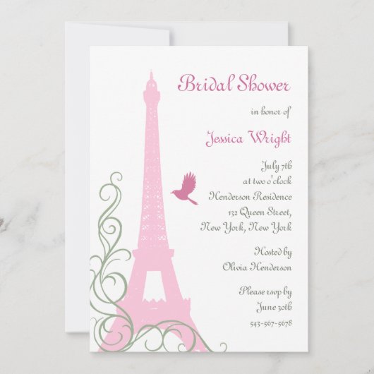 Invitation Fête de l'mariée Inséparable (Devant)