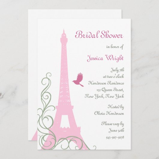 Invitation Fête de l'mariée Inséparable (Devant / Derrière)