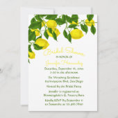 Invitation Fête de l'mariée jaune Citron et aquarelle verte (Devant)