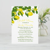 Invitation Fête de l'mariée jaune Citron et aquarelle verte (Debout devant)