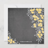 Invitation Fête de l'mariée Jaune gris Fleur de tableau noir  (Dos)