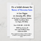 Invitation Fête de l'mariée Las Vegas (Dos)