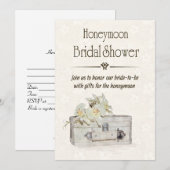 Invitation Fête de l'mariée lune de miel avec sac de voyage (Devant / Derrière)