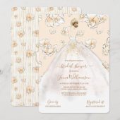 Invitation Fête de l'mariée Magnolia de la mariée borde d'aqu (Devant / Derrière)