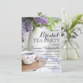 Invitation Fête de l'mariée Mariage Après-Midi Fleurs de thé  (Debout devant)