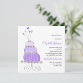 Invitation Fête de l'mariée Mariage de gâteau sucré (Debout devant)