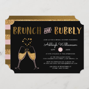 Invitation Fête de l'mariée Mariage Gold & Pink