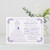 Invitation Fête de l'mariée Mariage moderne avec une jolie ro (Debout devant)