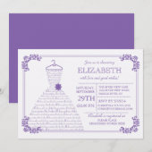 Invitation Fête de l'mariée Mariage moderne avec une jolie ro (Devant / Derrière)