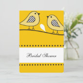 Invitation Fête de l'mariée moderne des Inséparables jaunes   (Debout devant)