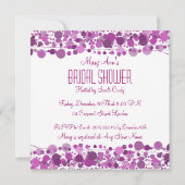 Invitation Fête de l'mariée moderne Dots violets (Dos)