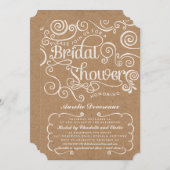 Invitation Fête de l'mariée moderne Fancy Kraft (Devant / Derrière)