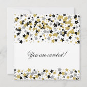 Invitation Fête de l'mariée moderne Gold Parties scintillant (Dos)