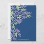 Invitation Fête de l'mariée moderne Lime Purple Blue Fleur de (Dos)
