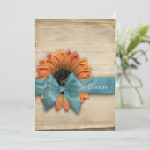 Invitation Fête de l'mariée naturelle de tournesol simple (Debout devant)