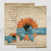 Invitation Fête de l'mariée naturelle de tournesol simple (Devant / Derrière)