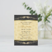 Invitation Fête de l'mariée noire et or (Debout devant)