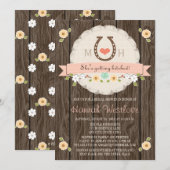 INVITATION FÊTE DE L'MARIÉE OCCIDENTALE DE L'HORSESHOE MONOGR (Devant / Derrière)